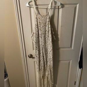 White Floral High/Low MIDI dress